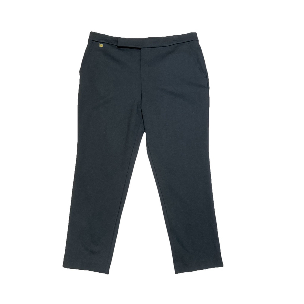 Lauren Ralph Lauren Stretch Ponte Straight Leg Crop Pants Sz:L Black Ankle Pants - Picture 2 of 12